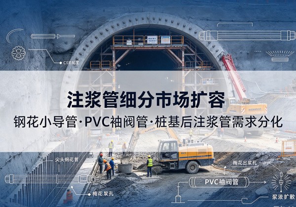 新平注浆管细分市场扩容，隧道钢花小导管、PVC 袖阀管、桩基后注浆管需求分化